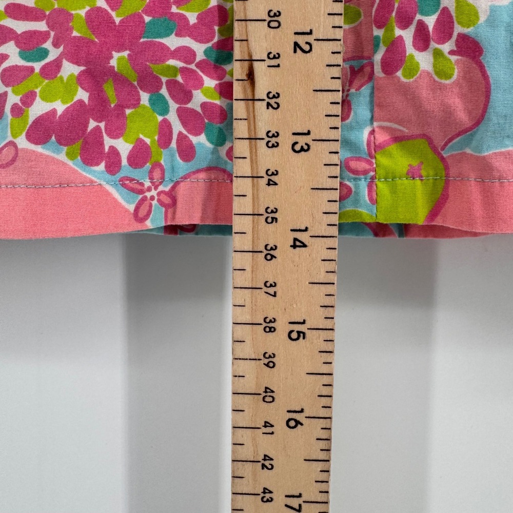 Lilly Pulitzer Mini Skirt Womens 2 Blue Pink Elephant Floral Print A-Line Cotton - Picture 4 of 6